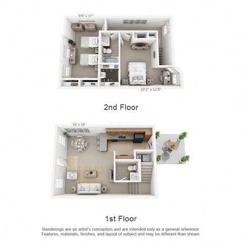 a 2nd floor floor plan with a bedroom and a living room